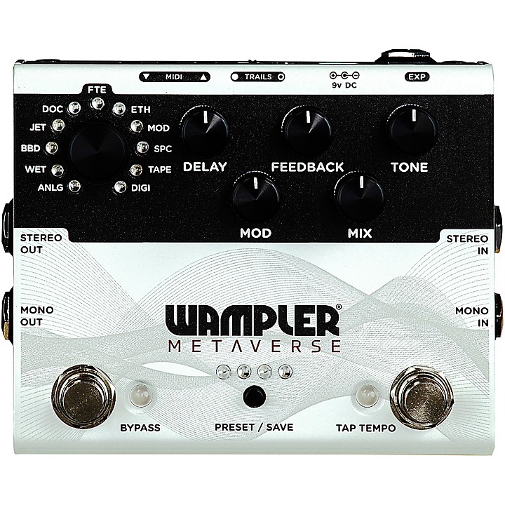 Metaverse Multi Delay Effects Pedal White