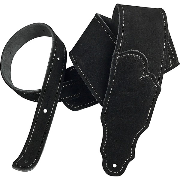 25 Suede Guitar Strap Black 25 in