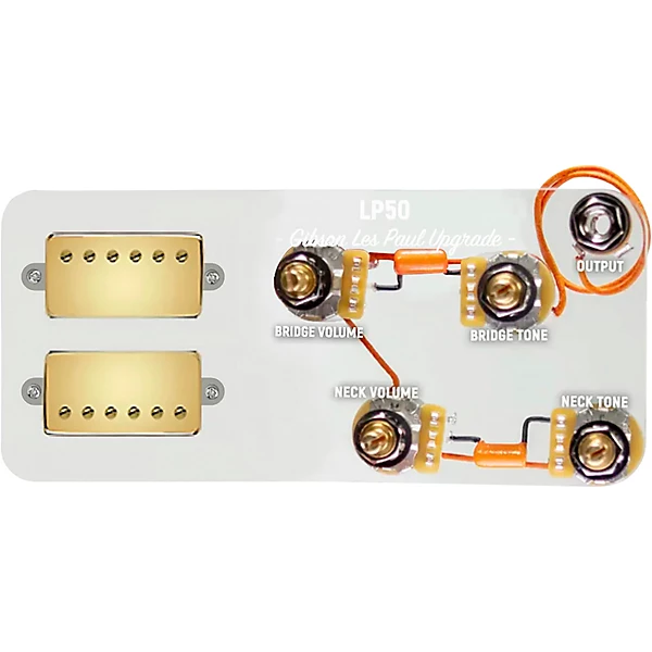 Gold Cool Kids Humbuckers LP50 L Wiring Harness Combo Kit Gold