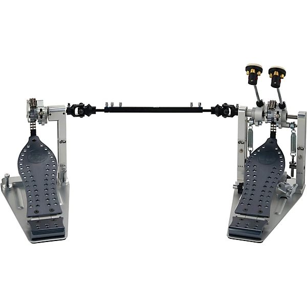 Colorboard Machined Chain Drive Double Bass Drum Pedal with Gray Footboard