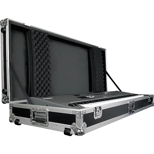 Keyboard Flight Case with Casters Black 88 Key