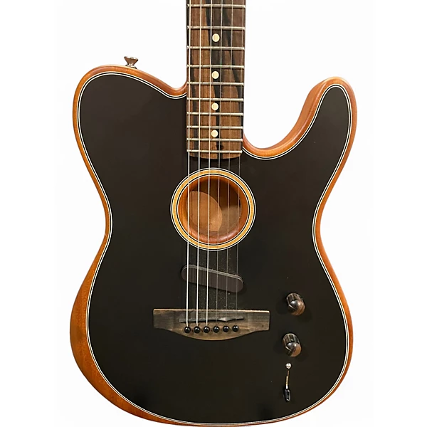 Used Fender American Acoustasonic Telecaster Ebony Acoustic Electric Guitar