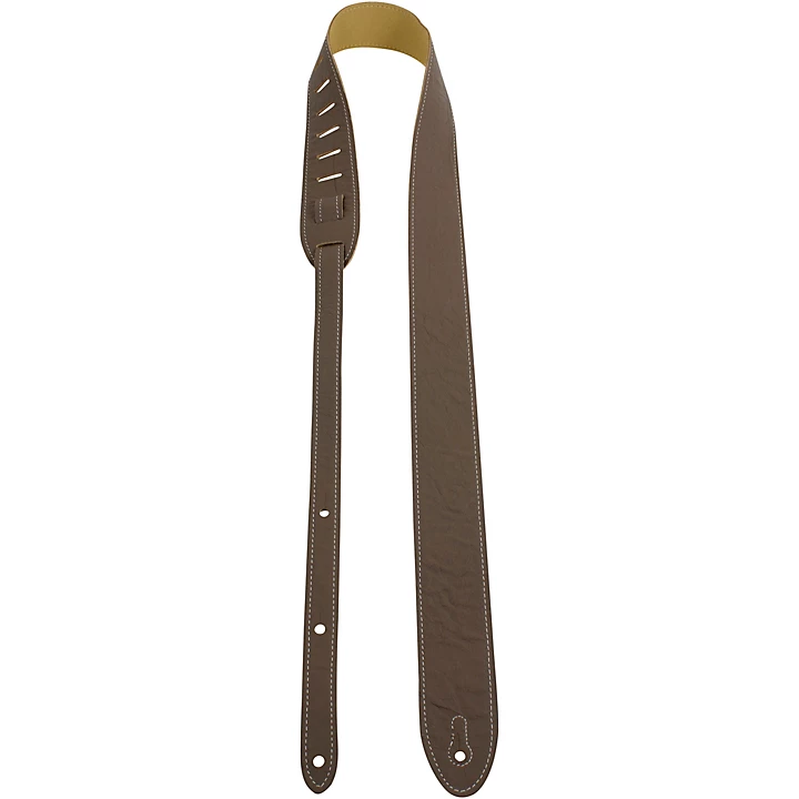 Leather Guitar Strap Taupe 2 in