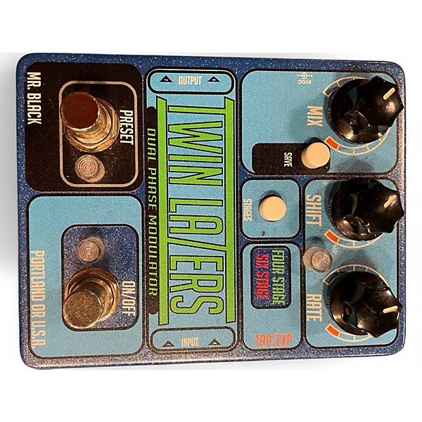 Used Mr. Black Twin Lazers Stereo Phase Shifter Effect Pedal