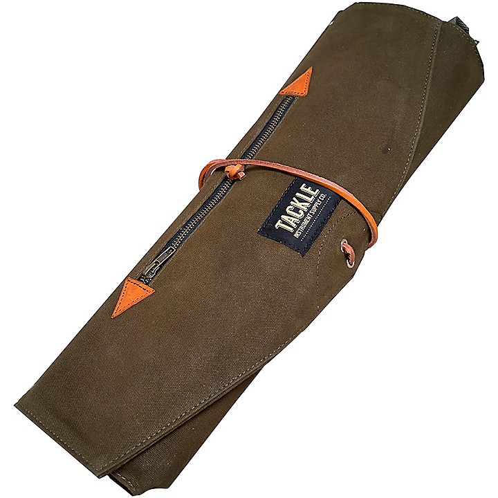 Forest Green Waxed Canvas Roll Up Stick Bag