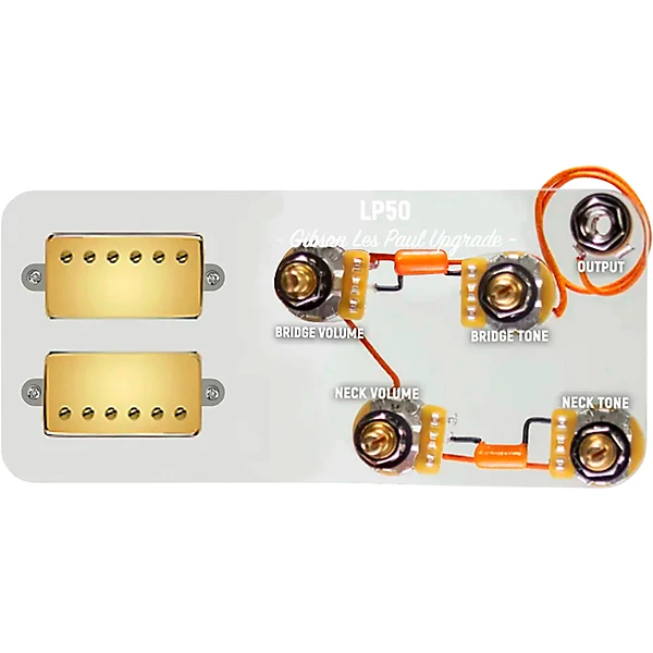 Gold Roughneck Humbuckers LP JP Wiring Harness Combo Kit Gold