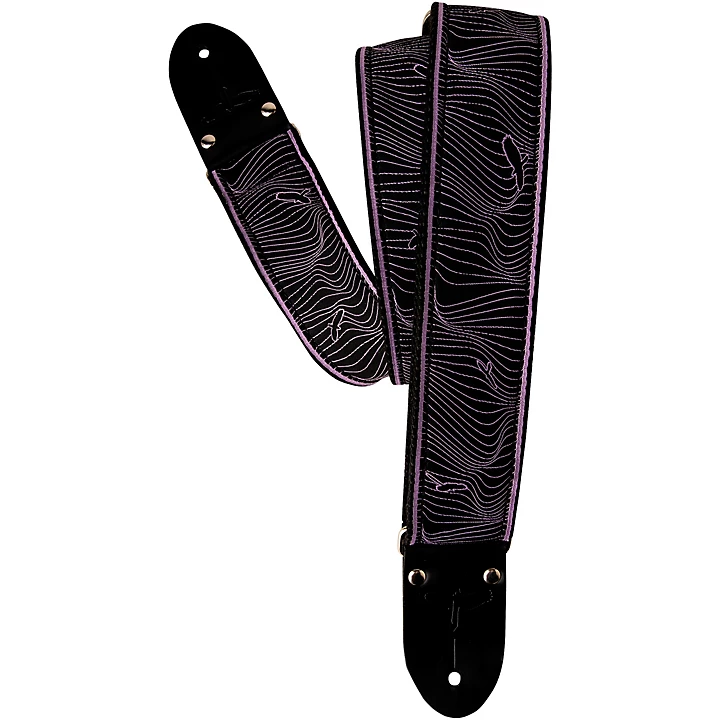 Custom Jacquard Deluxe Retro Guitar Strap Violet 2 in