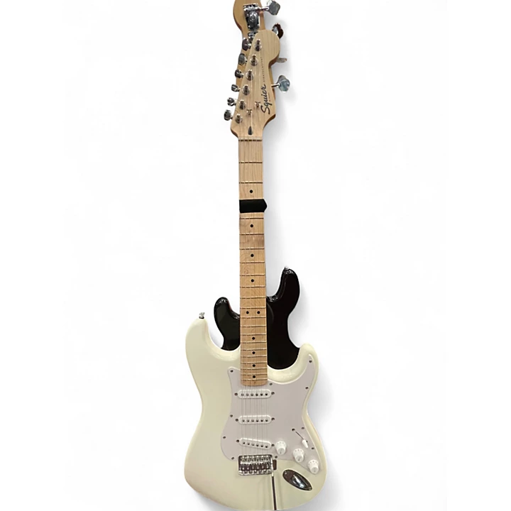 Used Squier SONIC STRAT Olympic White Solid Body Electric Guitar