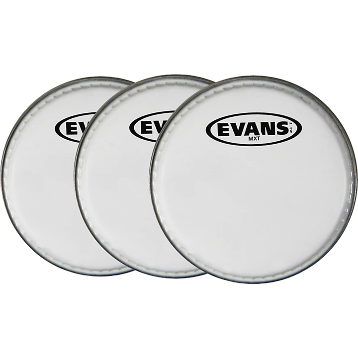 MX White Tenor Drumhead 6 Shot 3 Pack