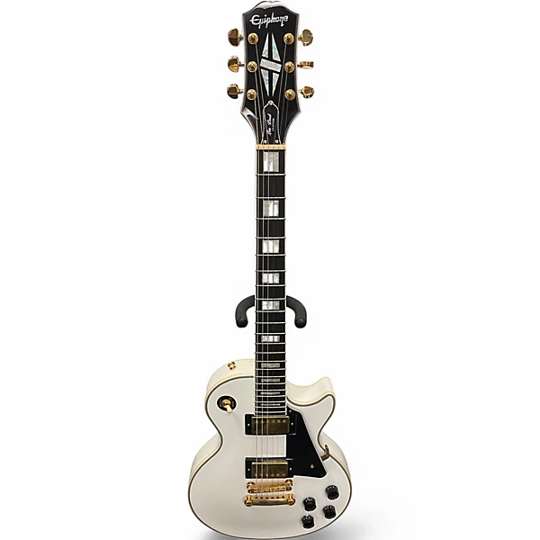 Used Epiphone Les Paul Custom Alpine White Solid Body Electric Guitar