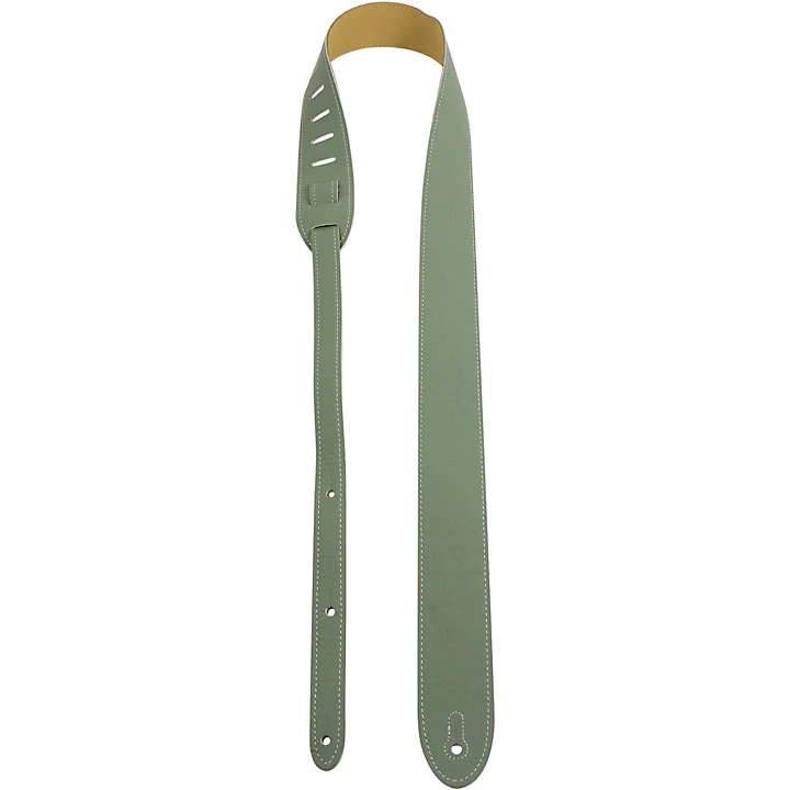 Leather Guitar Strap Sea Foam Green 2 in
