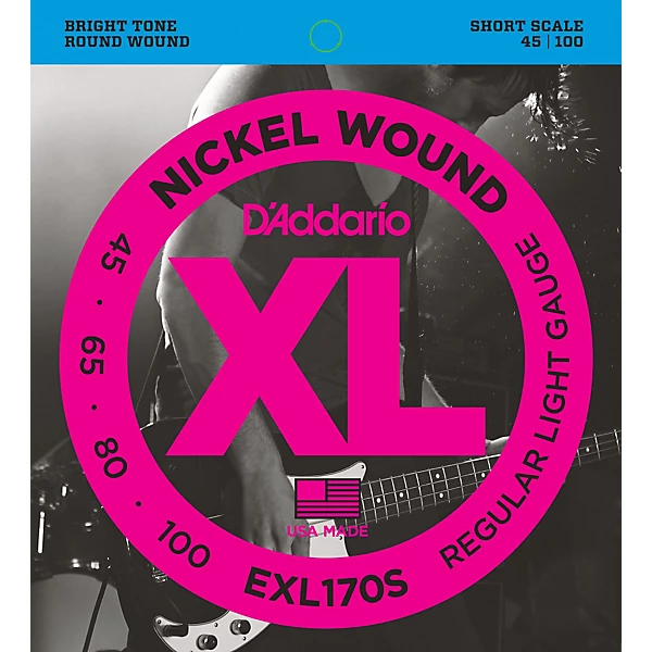 EXL170S Light Nickel Wound Short Electric Bass Strings