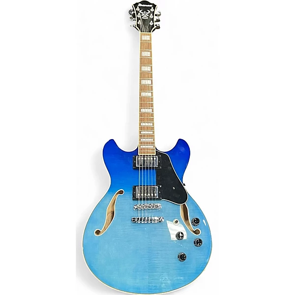 Used Ibanez AS73FM Blue Hollow Body Electric Guitar