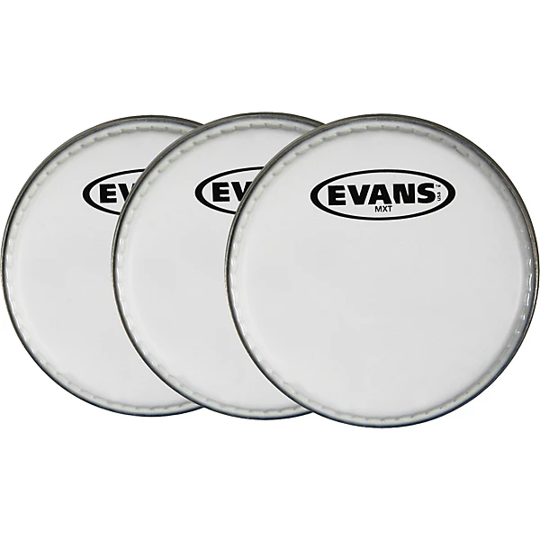 MX White Tenor Drumhead 6 Shot 3 Pack