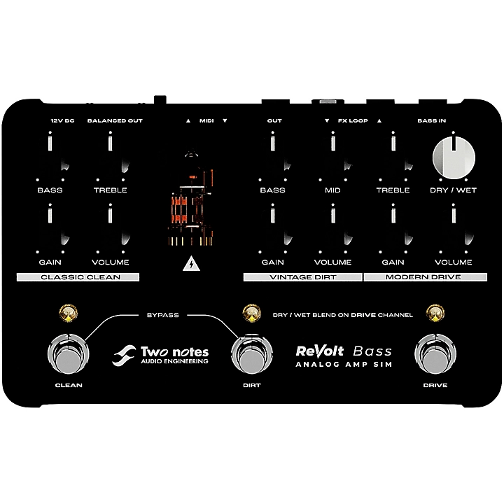 ReVolt 3 Channel All Analog Bass Simulator and DI Pedal Black