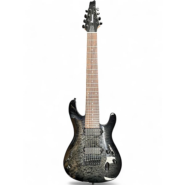 Ibanez Used Ibanez S8QM Trans Grey Solid Body Electric Guitar.gc
