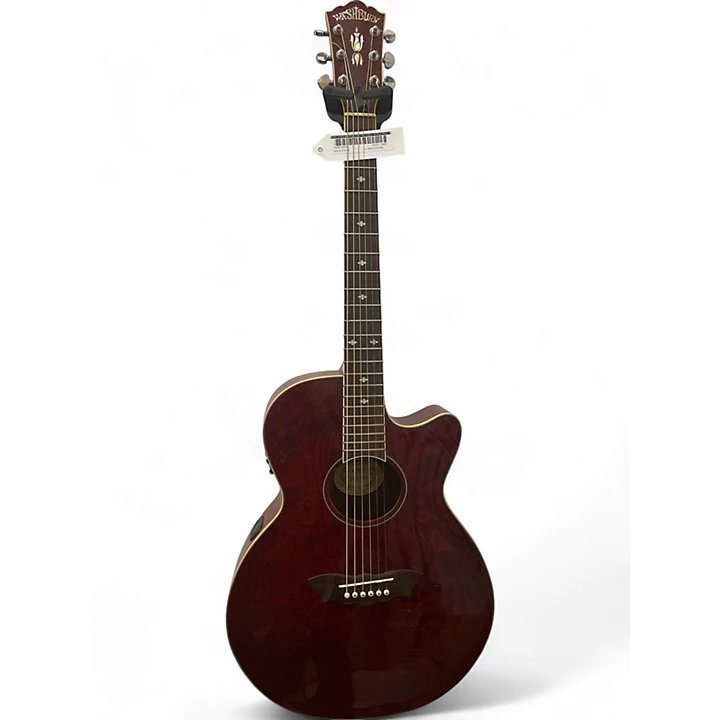 Used Washburn EA18TR Candy Apple Red Acoustic Guitar