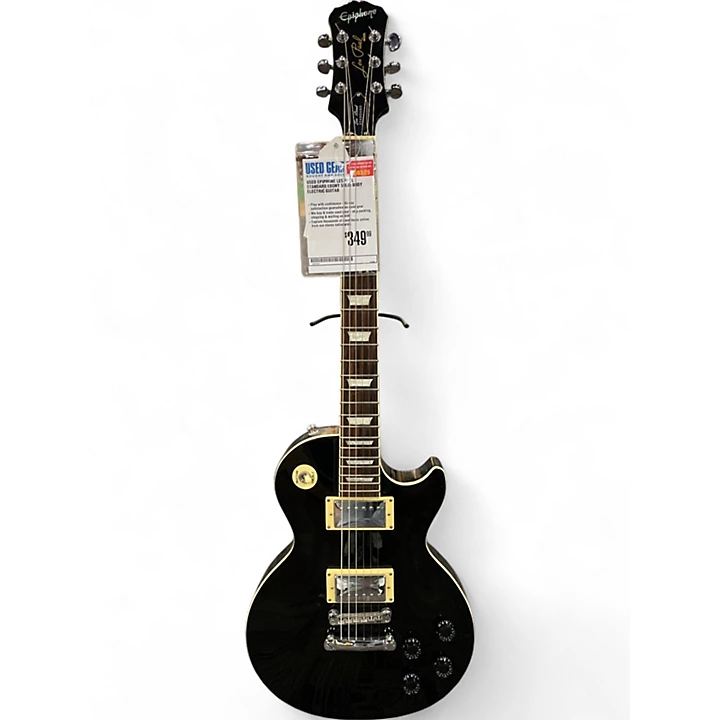 Used Epiphone Les Paul Standard Ebony Solid Body Electric Guitar