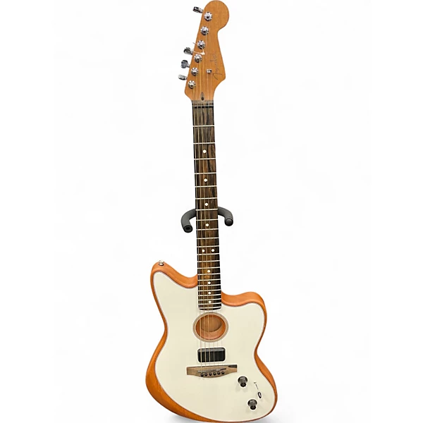 Used Fender ACOUSTASONIC JAZZMASTER WHITE Acoustic Electric Guitar