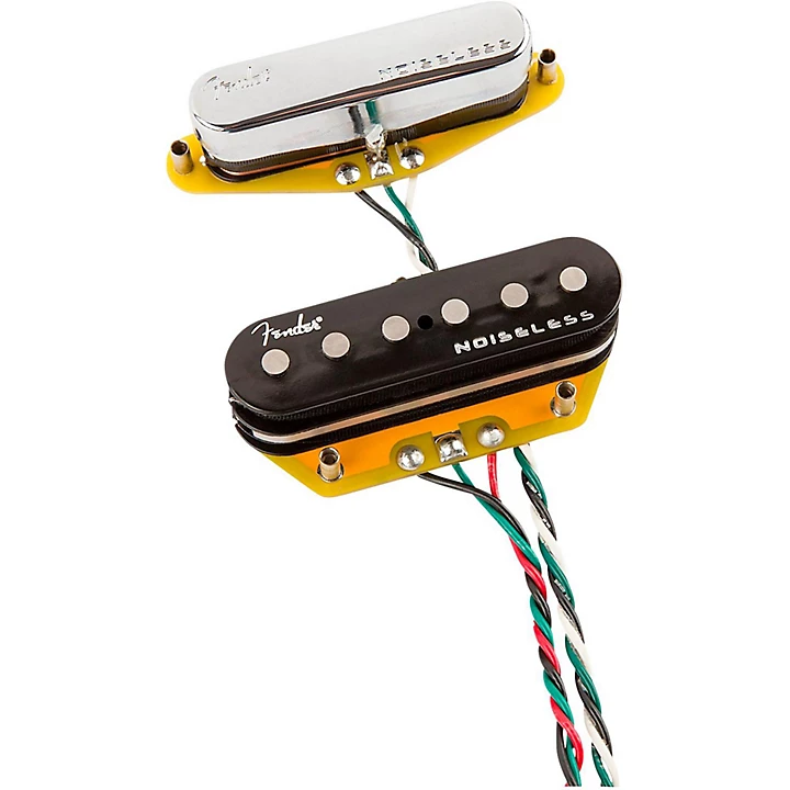 Gen 4 Noiseless Telecaster Pickups Set of 2 Black and Chrome