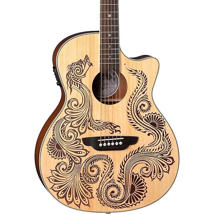 Henna Dragon Select Spruce Acoustic Electric Guitar Satin Natural