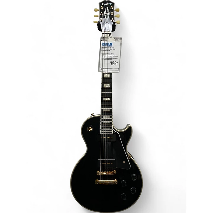 Used Epiphone Les Paul Custom Black Solid Body Electric Guitar