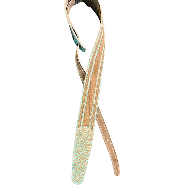 Crocodile Guitar strap Green 25 in