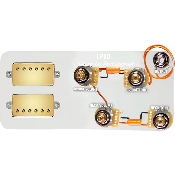 Gold Roughneck Humbuckers LP50 L Wiring Harness Combo Kit Gold