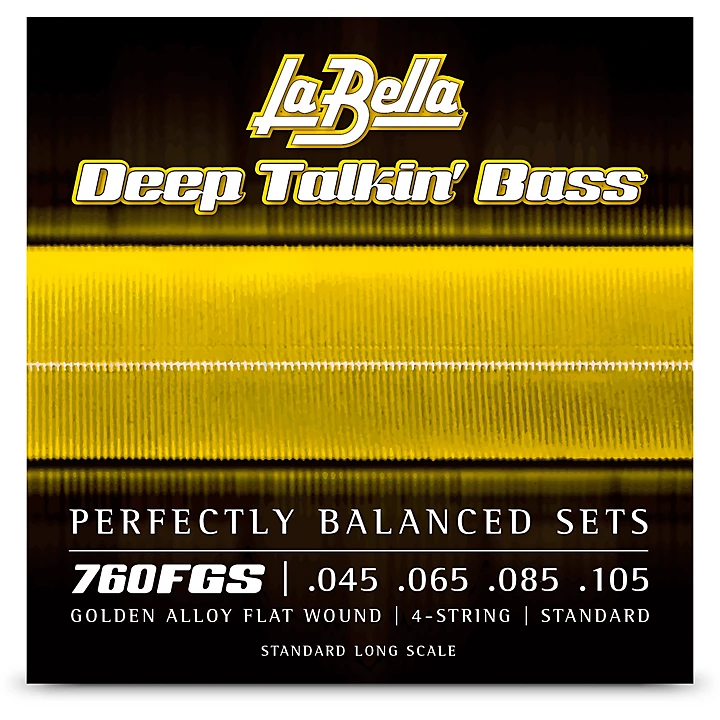 Deep Talkin Golden Alloy Flat Wound for 4 String Bass