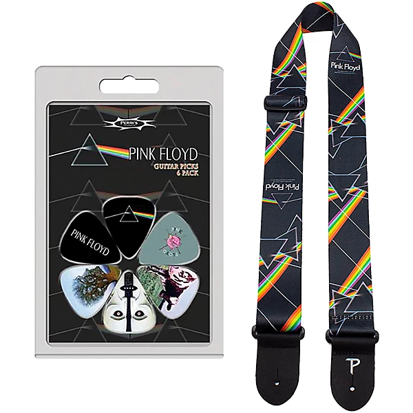 Pink Floyd Guitar Strap and Picks Licensed Bundle
