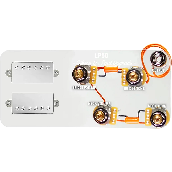 Nickel Roughneck Humbuckers LP50 L Wiring Harness Combo Kit