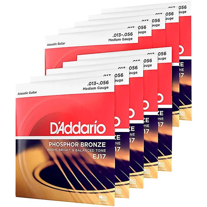 EJ17 10P Phosphor Bronze Medium Acoustic Strings 10 Pack