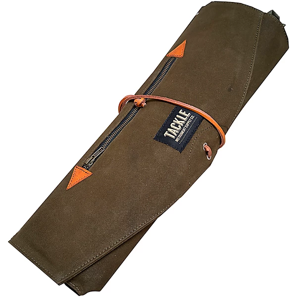 Forest Green Waxed Canvas Roll Up Stick Bag
