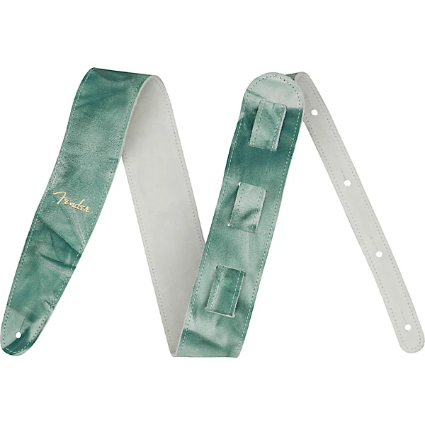 Fender Tie Dye Leather Strap Level 1 Green L90762004003000.gc