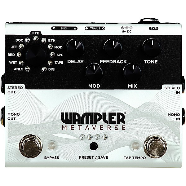 Metaverse Multi Delay Effects Pedal White