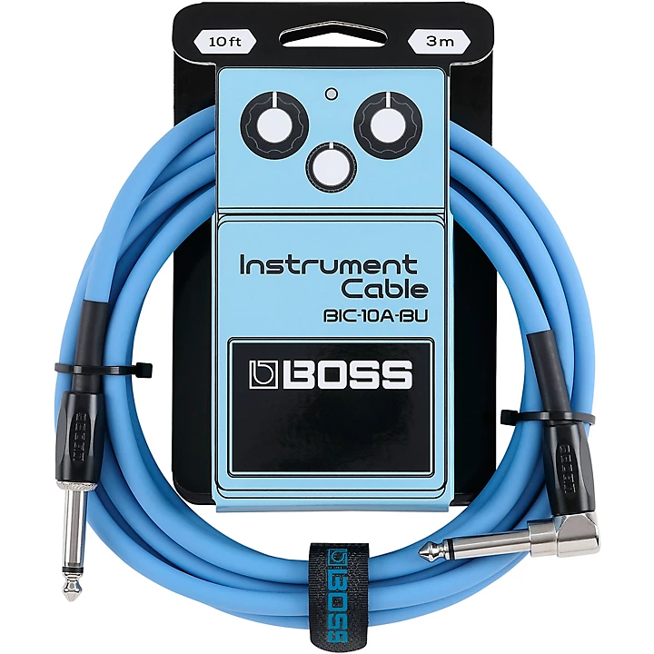 BIC 10 Straight to Angled Instrument Cable 10 ft Blue