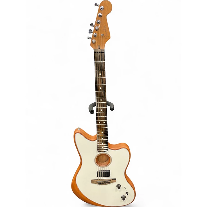 Used Fender ACOUSTASONIC JAZZMASTER WHITE Acoustic Electric Guitar