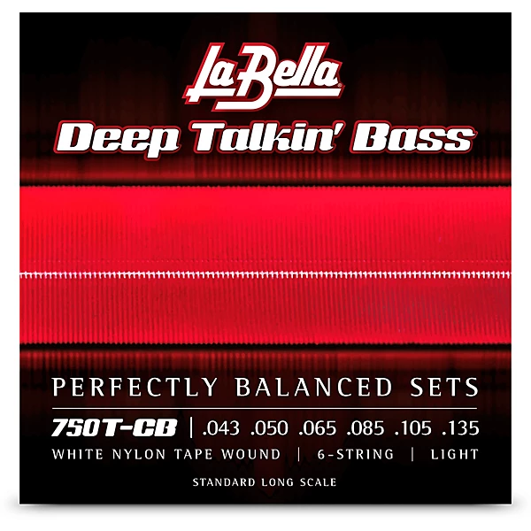 Deep Talkin Bass White Nylon Tape Wound 6 String Bass Strings