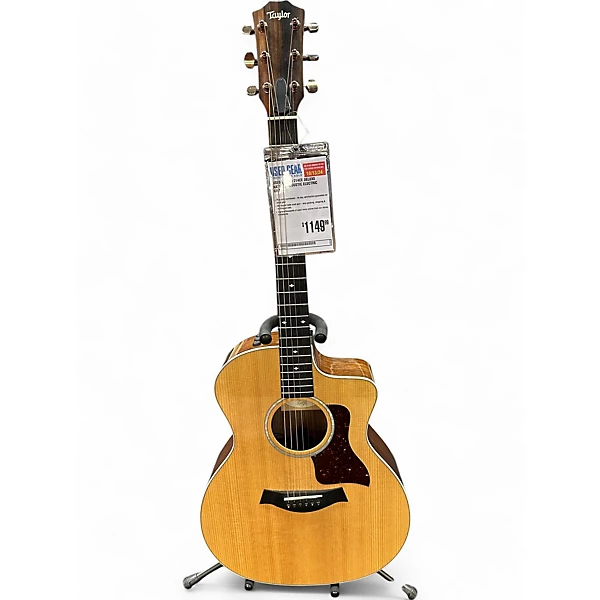 Used Taylor 214CE Deluxe Natural Acoustic Electric Guitar