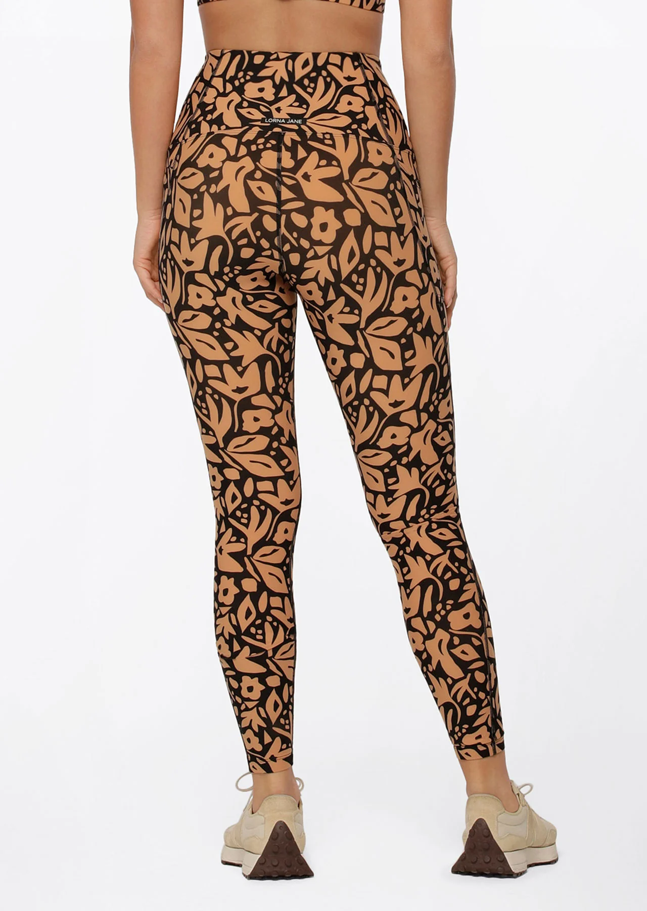 Abstract Floral Phone Pocket Full Length Leggings