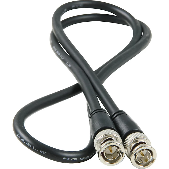 Essential RG59 Word Clock Video Cable BNC BNC 10 ft Black
