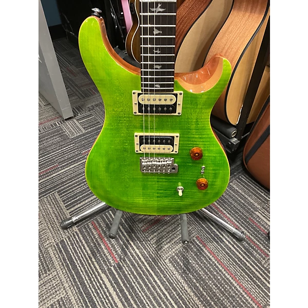 PRS Used PRS SE Custom 24 Lime Greren Solid Body Electric Guitar.gc