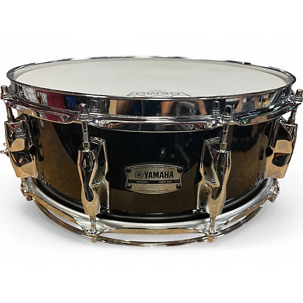 Yamaha Used Yamaha 55X14 Recording Custom Snare Solid Black Drum.gc