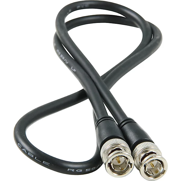 Essential RG59 Word Clock Video Cable BNC BNC 10 ft Black