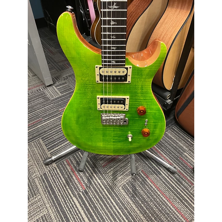 PRS Used PRS SE Custom 24 Lime Greren Solid Body Electric Guitar.gc