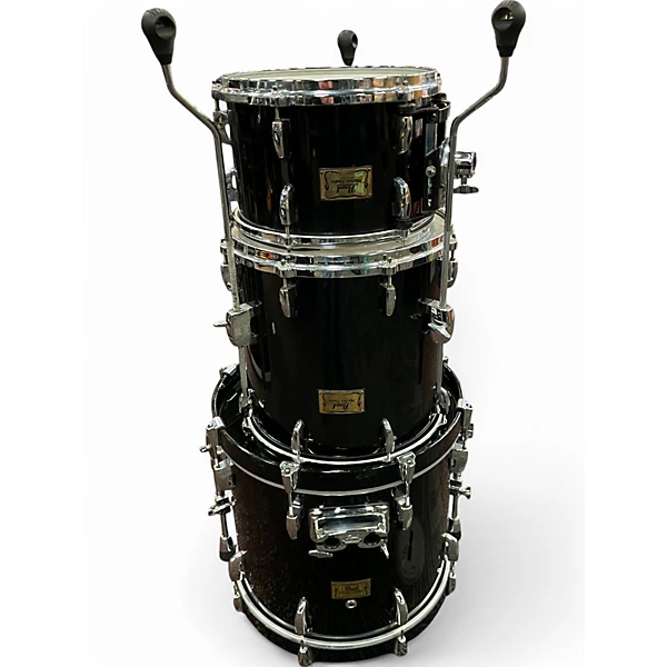 Pearl Used Pearl 3 Piece Masters Studio Bop Solid Black Drum Kit.gc