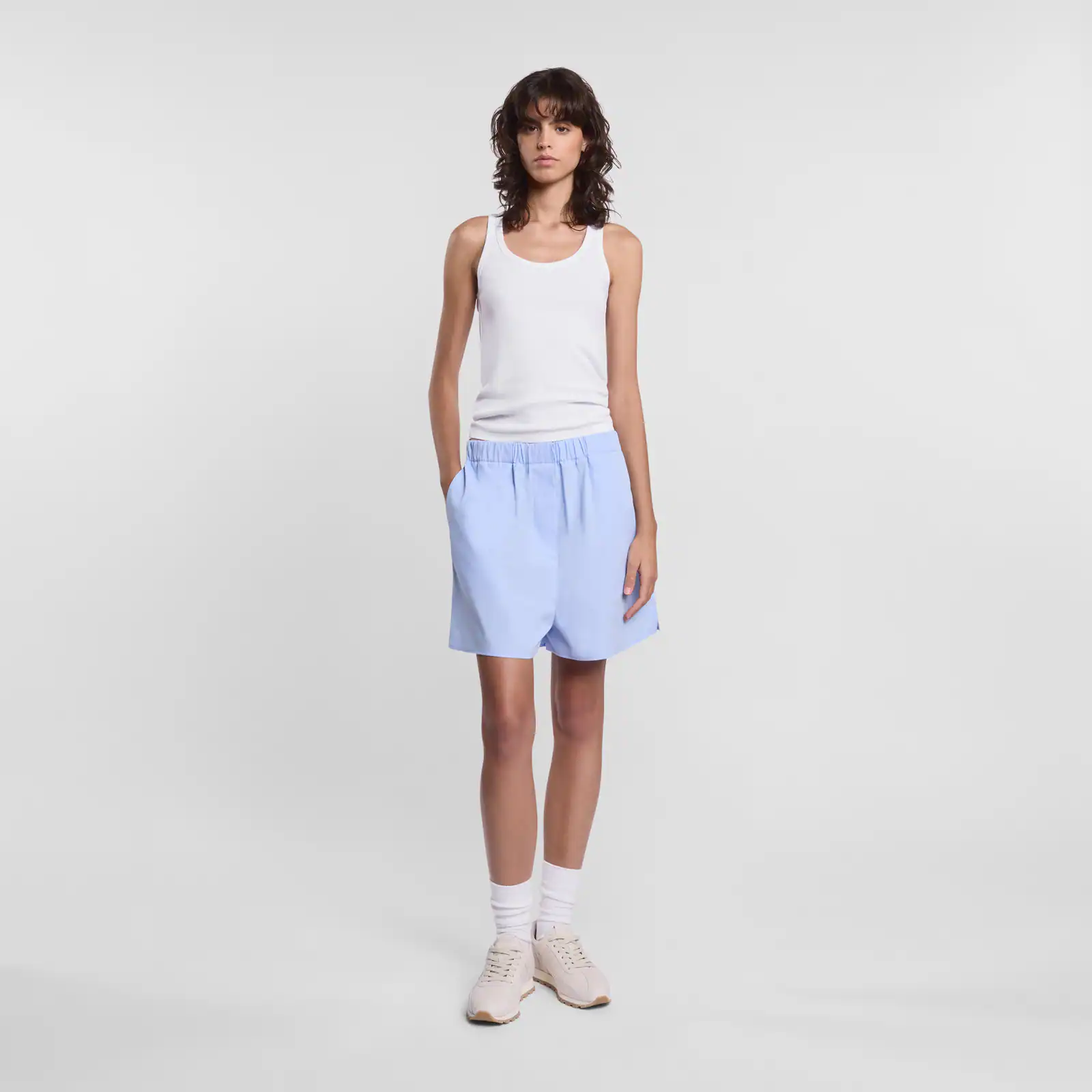 Shorts in cotton poplin