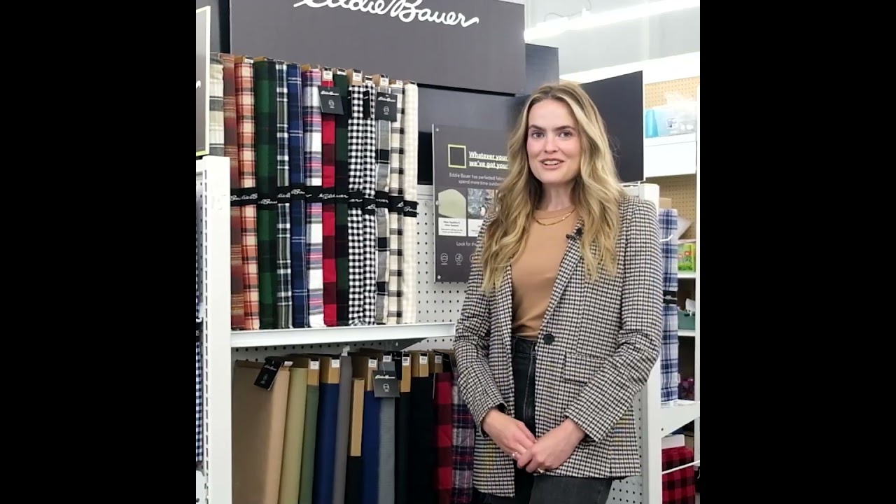 Eddie Bauer Olive Windowpane Premium Fleece Fabric