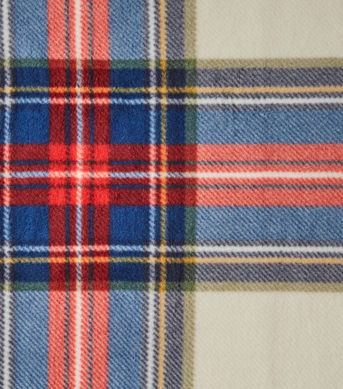 Eddie Bauer Blue & Red Tartan Plaid Anti Pill Fleece Fabric