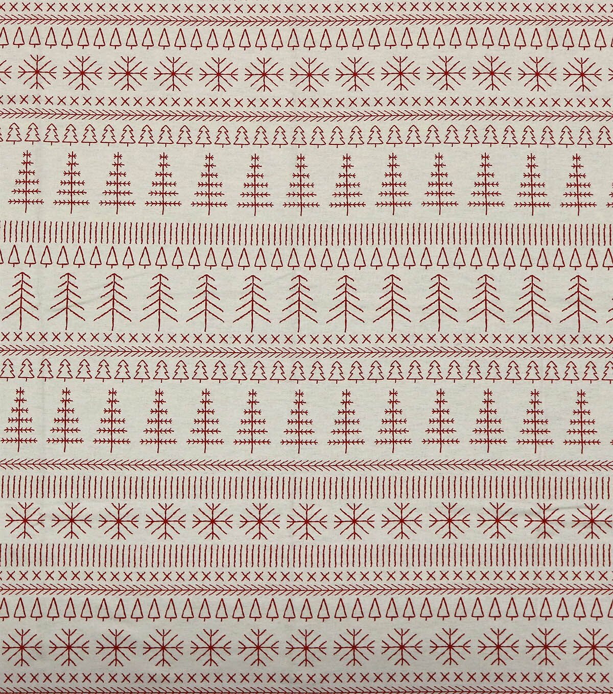 Red Fair Isle on White Super Snuggle Christmas Flannel Fabric